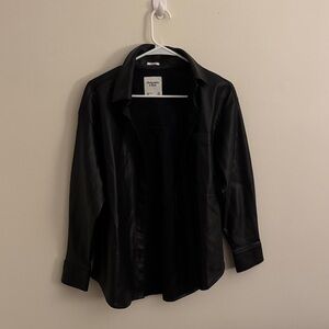 Women’s XS Leather Button Up. Abercrombie & Fitch. Black